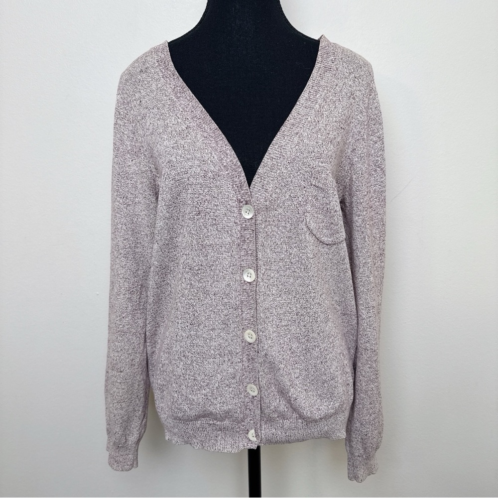 A.P.C Womens Medium Heathered Button Vneck Cardigan  CN